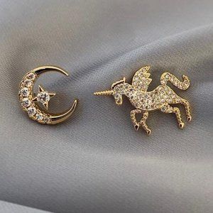 Unicorn Celestial Rhinestone Earrings